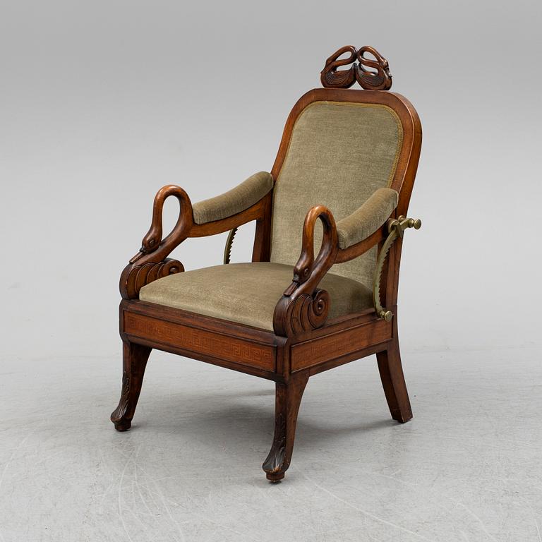 A mahogany recliner, late 19th Century.