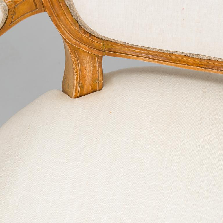 A pair of Gustavian armchairs, 18th century.
