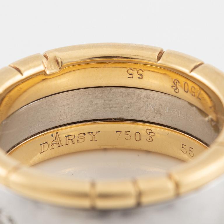 Ring 18K guld och stål med runda briljantslipade diamanter, Darsy.