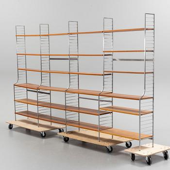 A 1950s "String" four-section book shelf by Nils Strinning.