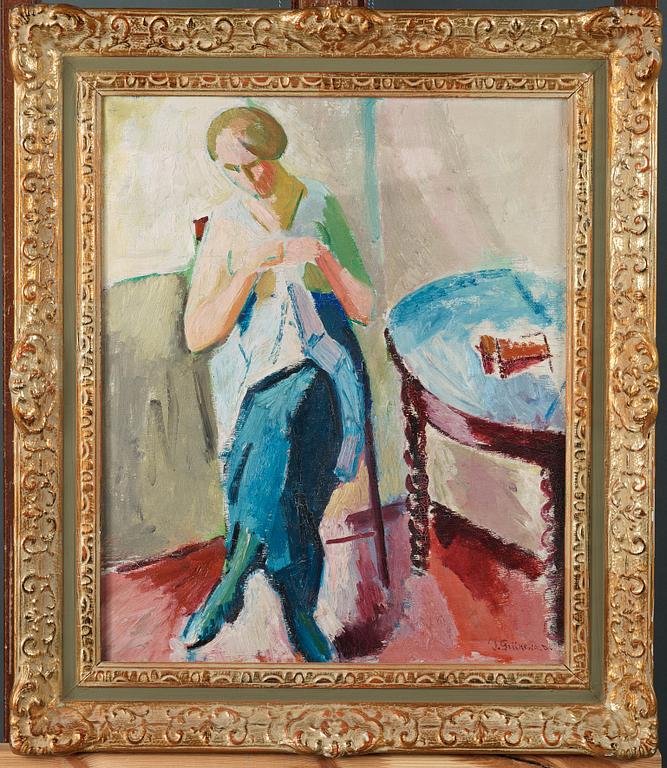 Isaac Grünewald, Sigrid handarbetar.