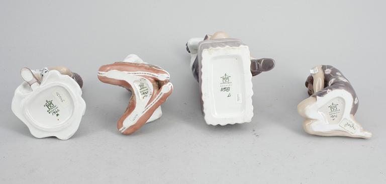 FIGURINER, 4 st, porslin, Dahl Jensen, Danmark.
