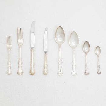 Bestickuppsättning, 59 delar, silver, modell "Prins Albert", GAB, Eskilstuna bl a 1974.