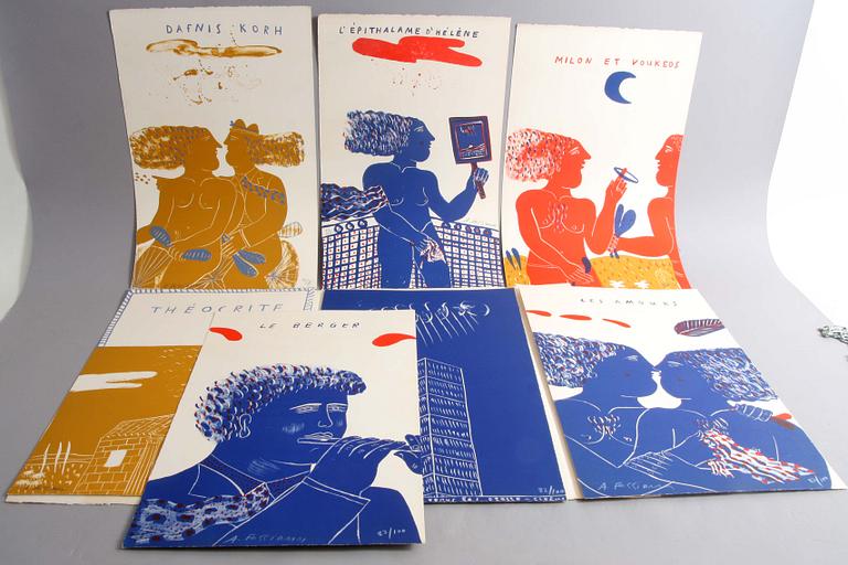 ALEXANDRE FASSIANOS (GREKLAND), mapp med 6 färglitografier, sign och numr 82/100.