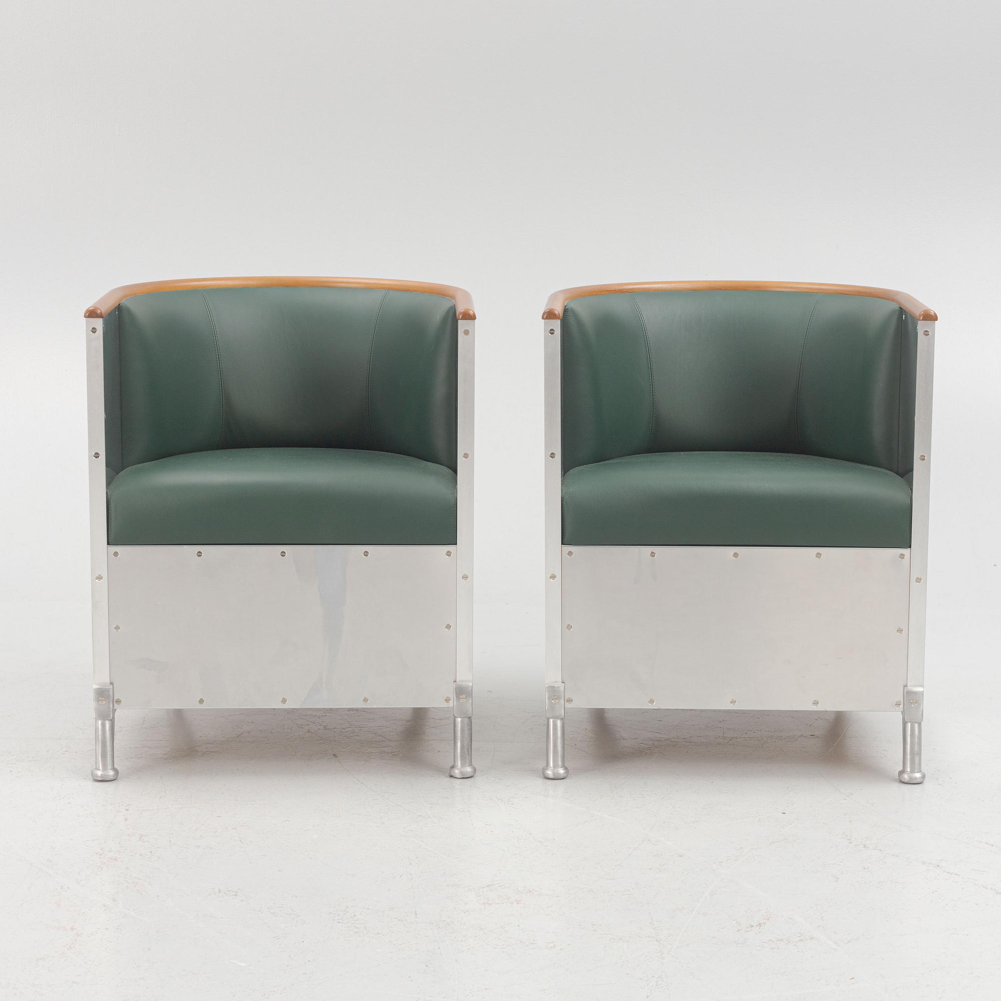 Mats Theselius, a pair of 'Aluminium Chair' armchairs, Källemo.