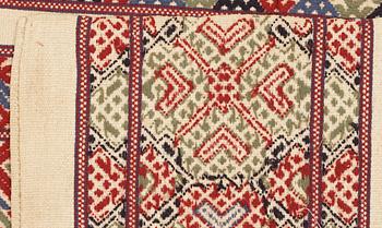 BED COVER, flat-weave (krabbasnår). Southern Sweden around 1900.