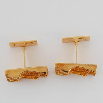 MANSCHETTKNAPPAR, ett par, 18k guld, Björn Weckström, Lapponia, Finland. Vikt 17 g. Vikt ca 14 gram.