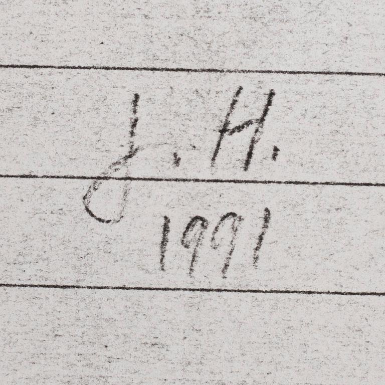 JAN HÅFSTRÖM, blandteknik, signerad och daterad a tergo JH 1991.