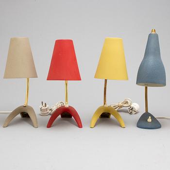 a set of 4 table lamps from Ewå Värnamo in the mid 20th century.