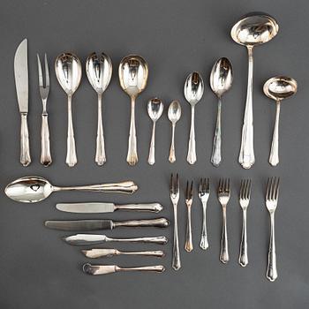 A german silver cutlery service, silver 800, including Bruckmann (68+ 24 pieces).