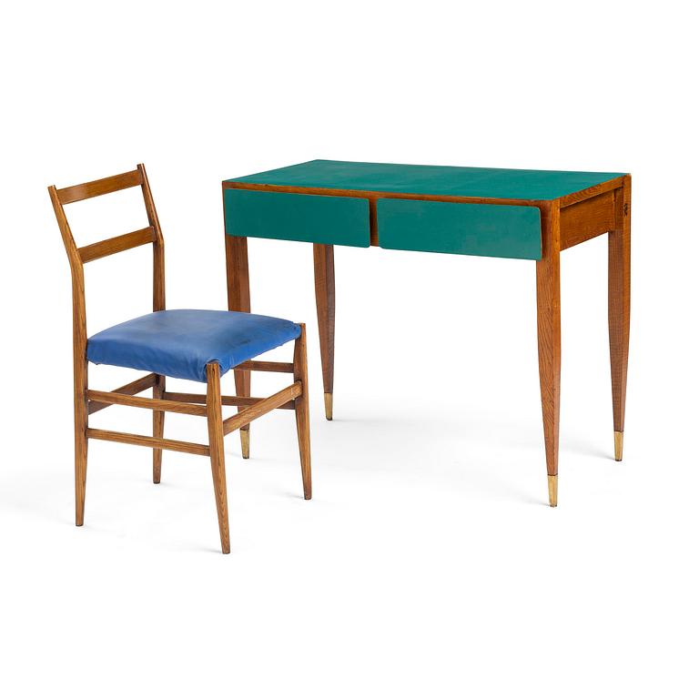 Gio Ponti, a vanity desk and chair, Giordano Chiesa or Cassina, for the Hotel Parco dei Principi, Rome, ca 1964.