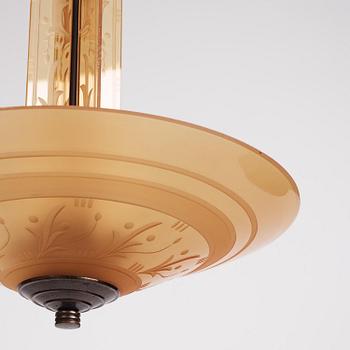 Edward Hald, a ceiling lamp model "HD 615", Orrefors, 1930s.