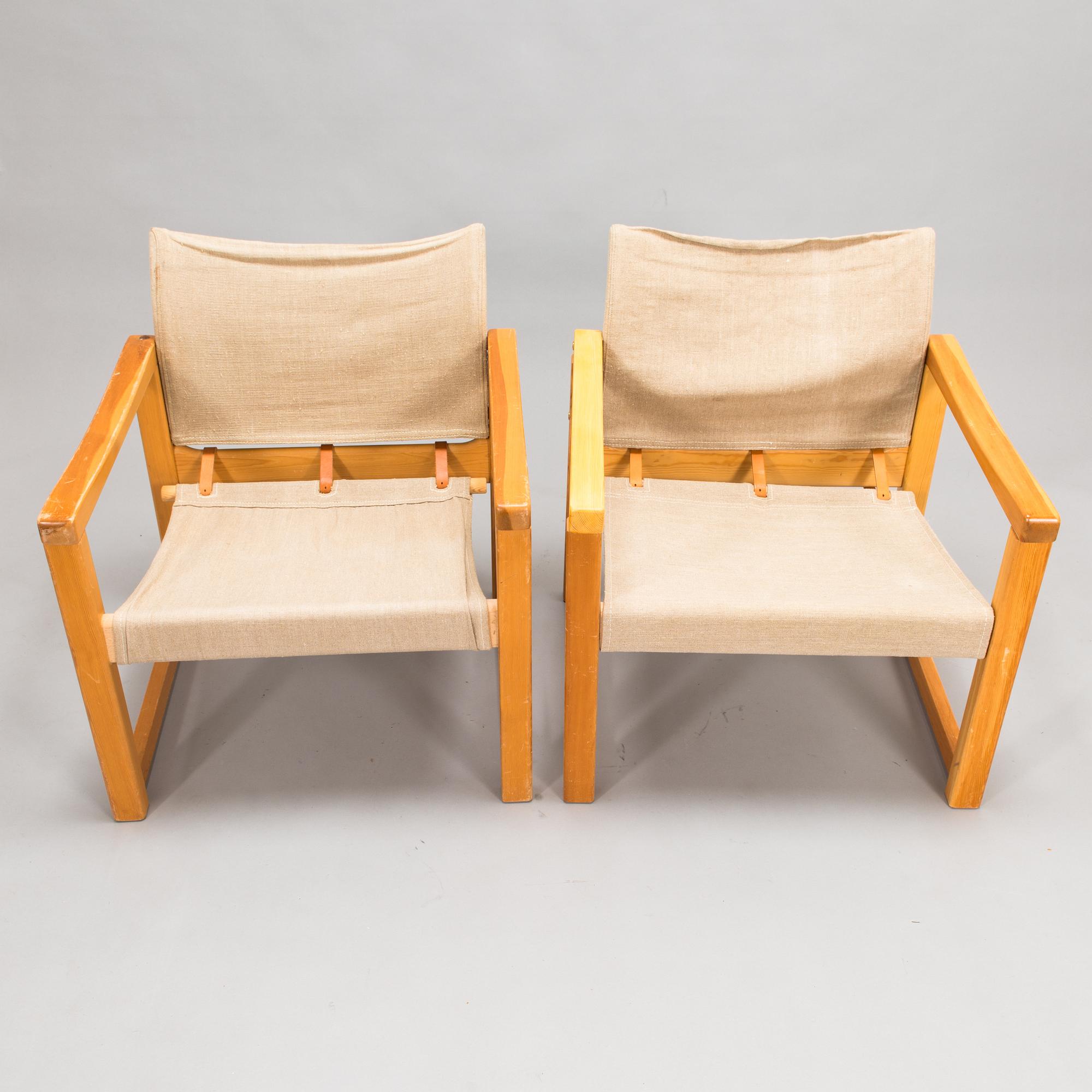 Karin Mobring, fåtöljer, ett par, "Diana" IKEA. Formgiven 1972.