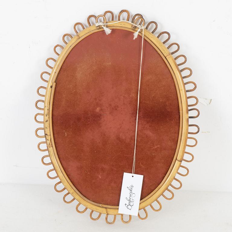 Franco Albini, a bamboo and rattan mirror, Italy, 1960s.