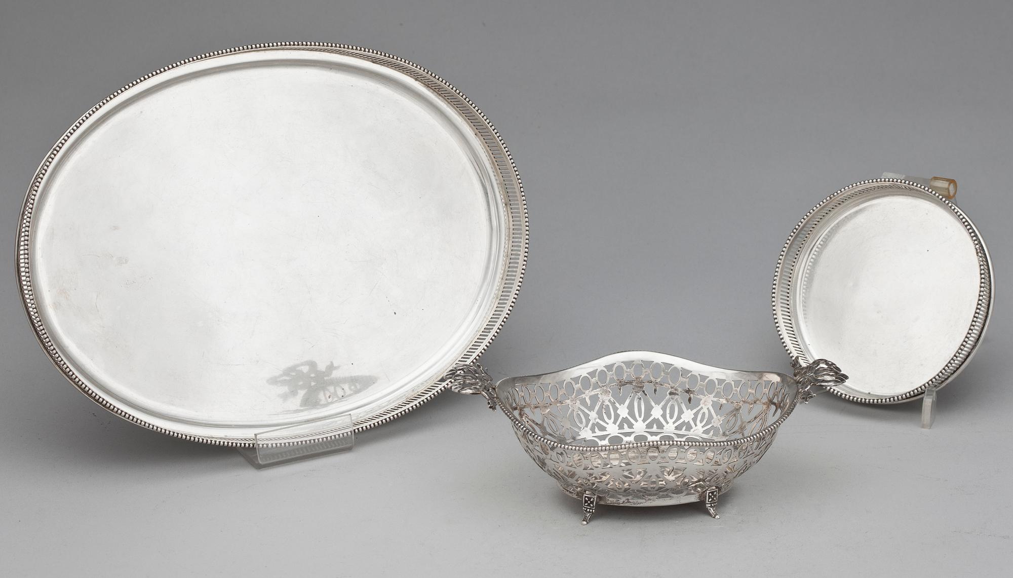 PARTI SILVER, 3 delar, Holland, 1900-talets början. Vikt 465g.