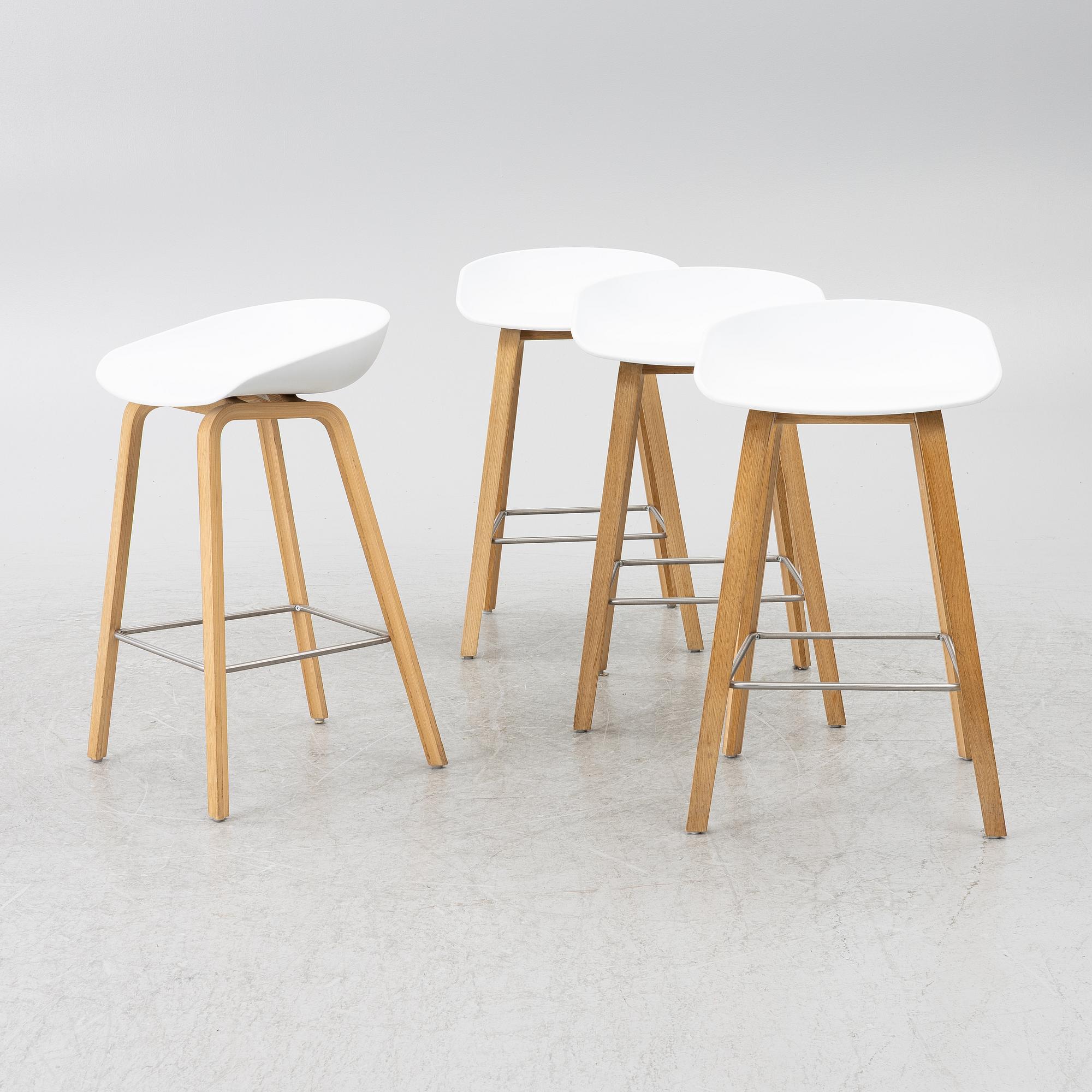 Hee Welling, four bar stools, 'AAS 32', HAY, Denmark.