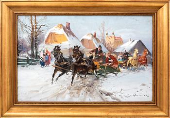 Czeslaw Wasilewski,  oil on canvas signed.