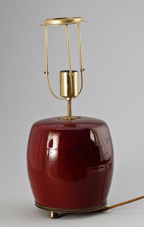 BORDSLAMPA, porslin, Kina. 1900-tal.