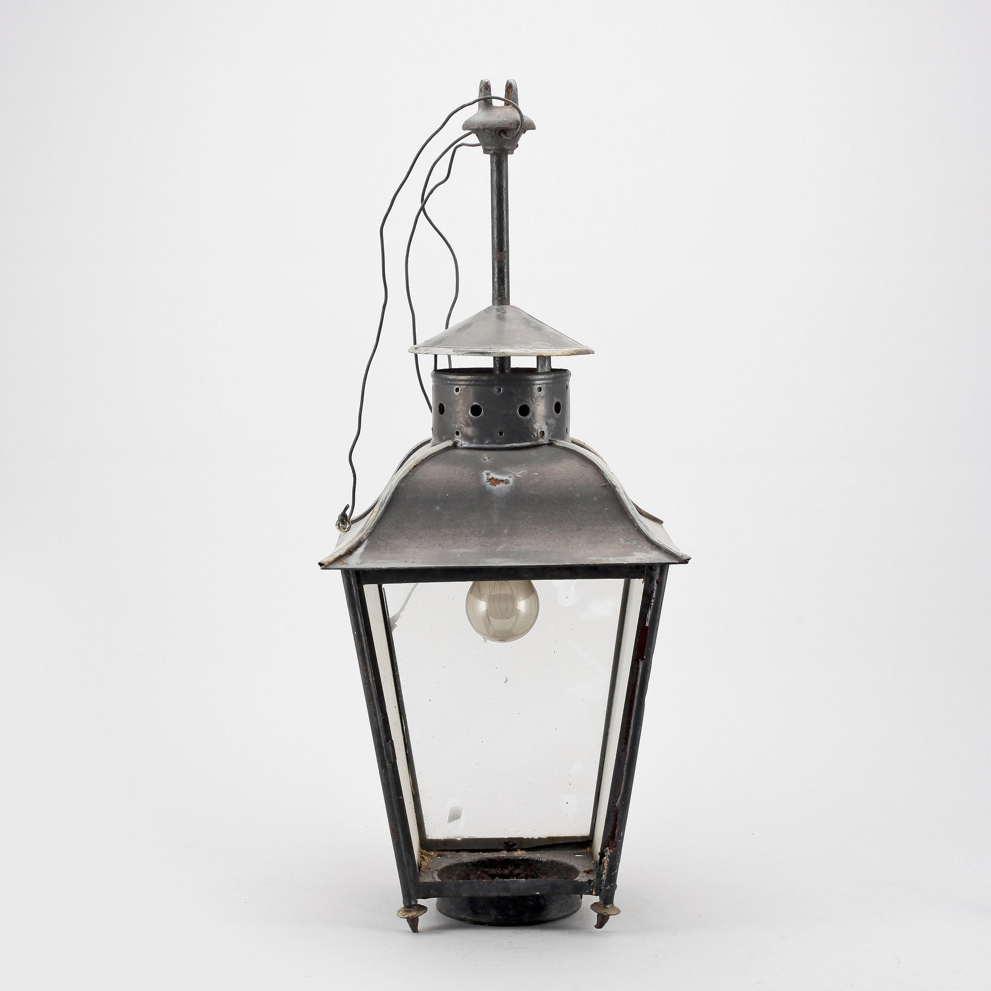 LYKTA, metall samt glas, 1900-tal.