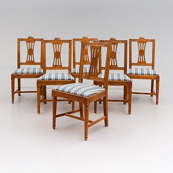 STOLAR, 6 st, gustaviansk stil, Taserud, 1900-talets andra hälft.