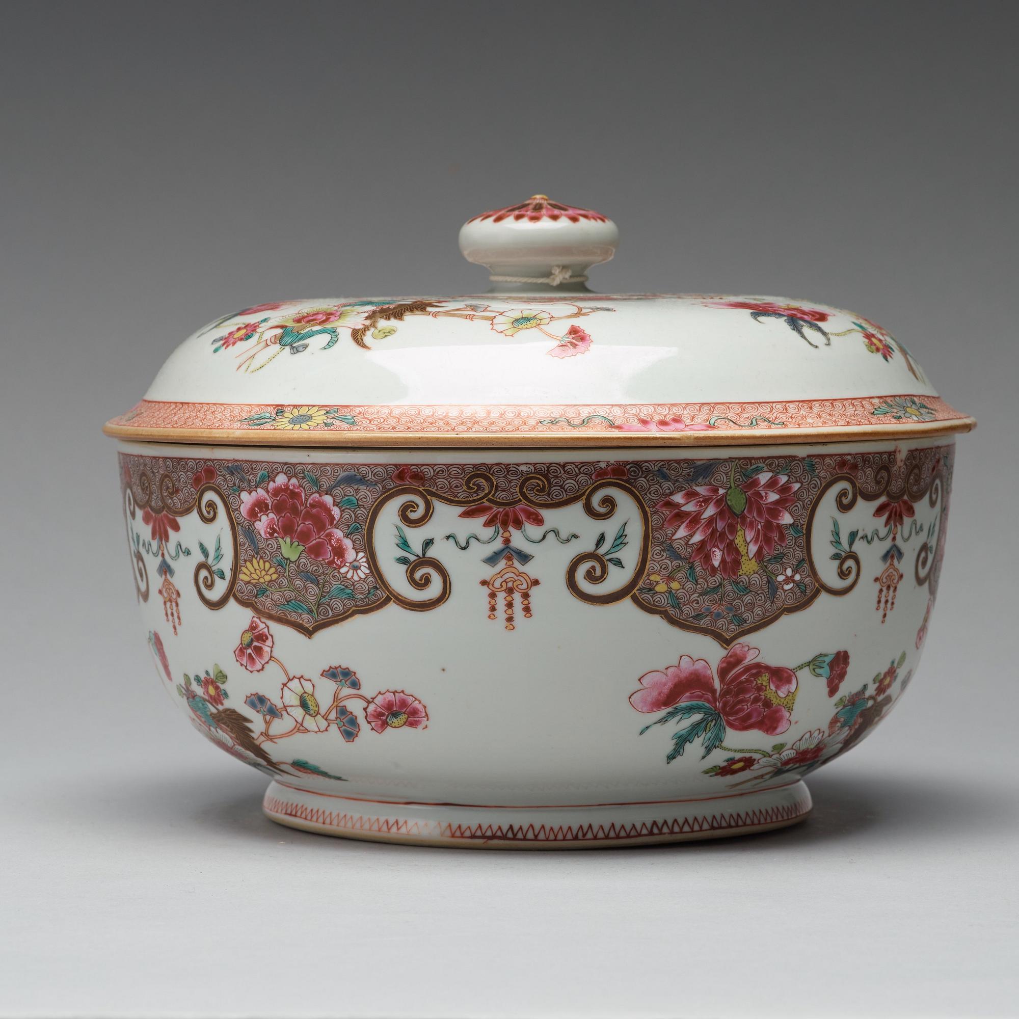 A famille rose tureen with cover, Qing dynasty, Yongzheng (1723-35).