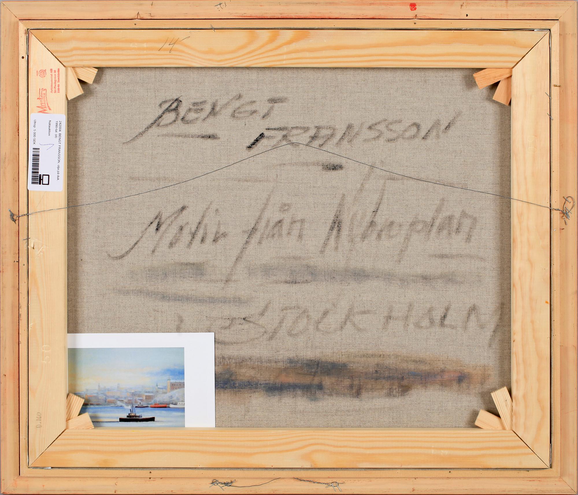 BENGT FRANSSON, olja på duk, sign, 1990-tal.