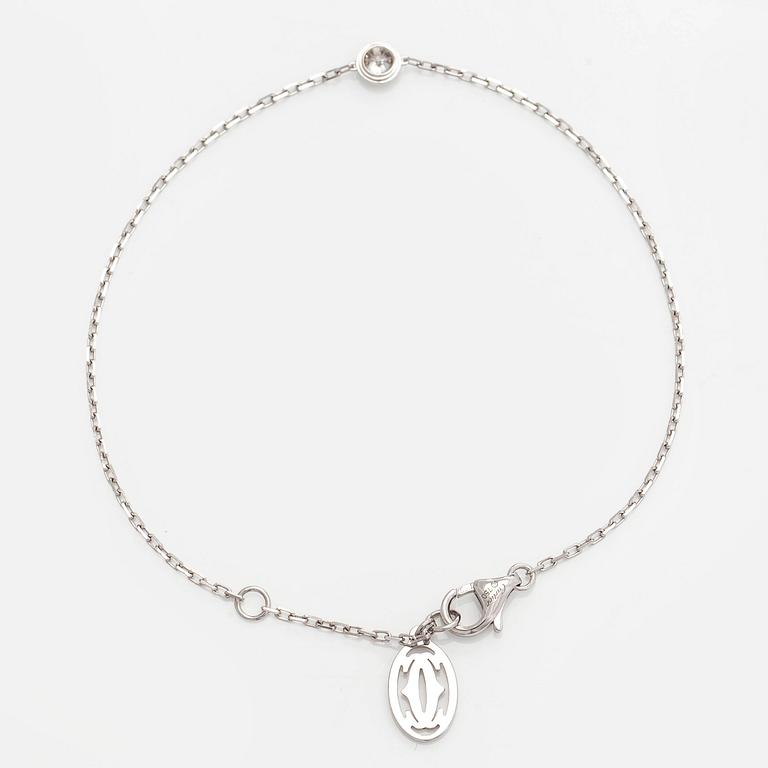 Cartier, rannekoru, "d'Amour", 18K valkokultaa, timantti, n. 0.05 ct.