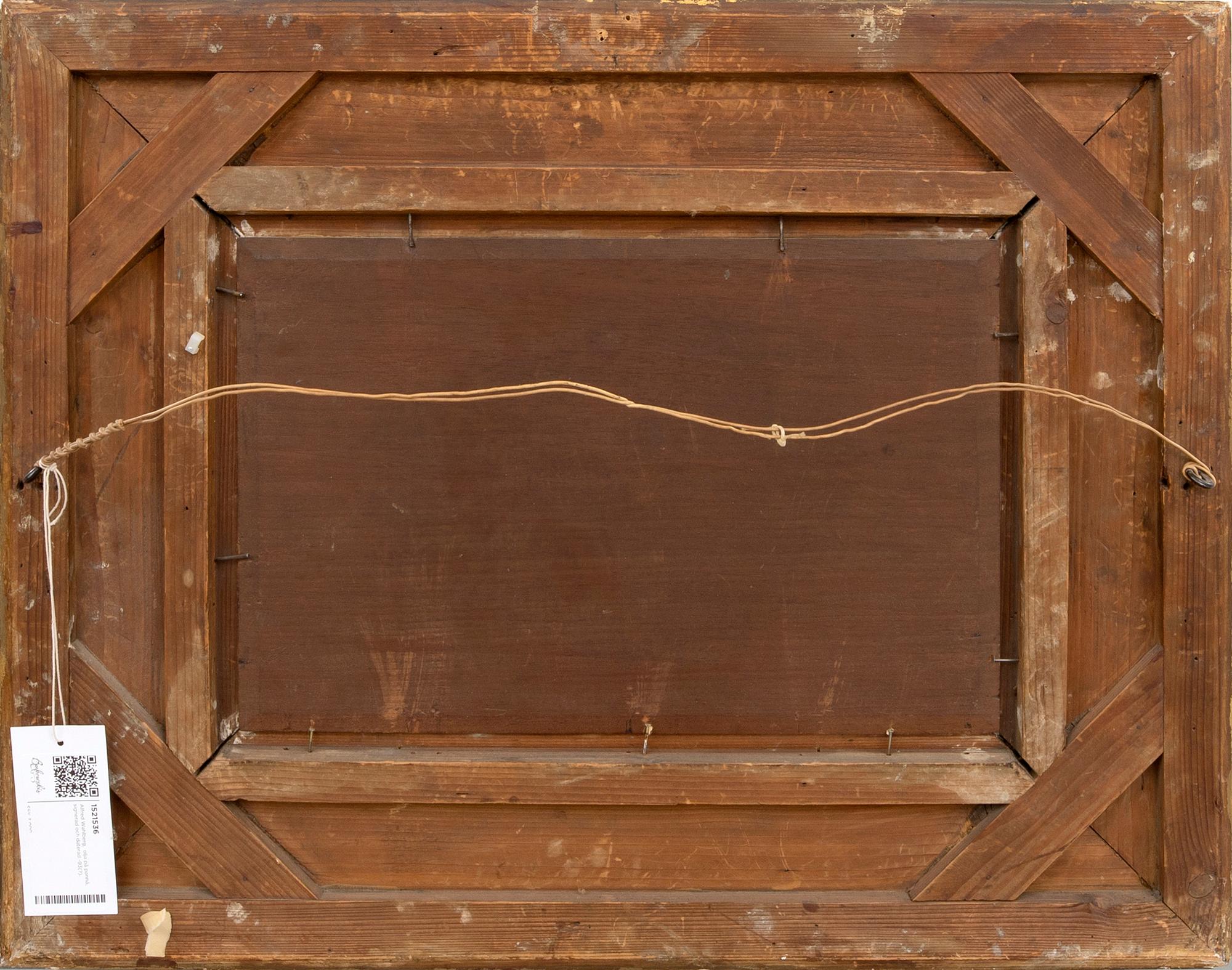 Alfred Wahlberg,  olja på pannå, signerad och daterad -93(?).