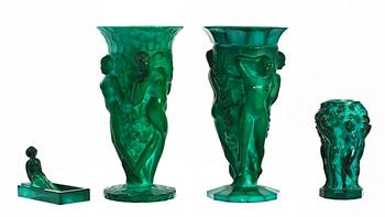 VASER, 3 st, samt FAT, sten, art deco, 1900-talets första kvartal.