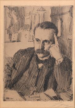 Anders Zorn, a signed etching from 1906.