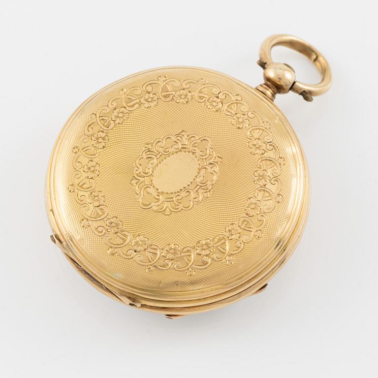 Pocket watch, 18K gold, 37 mm.