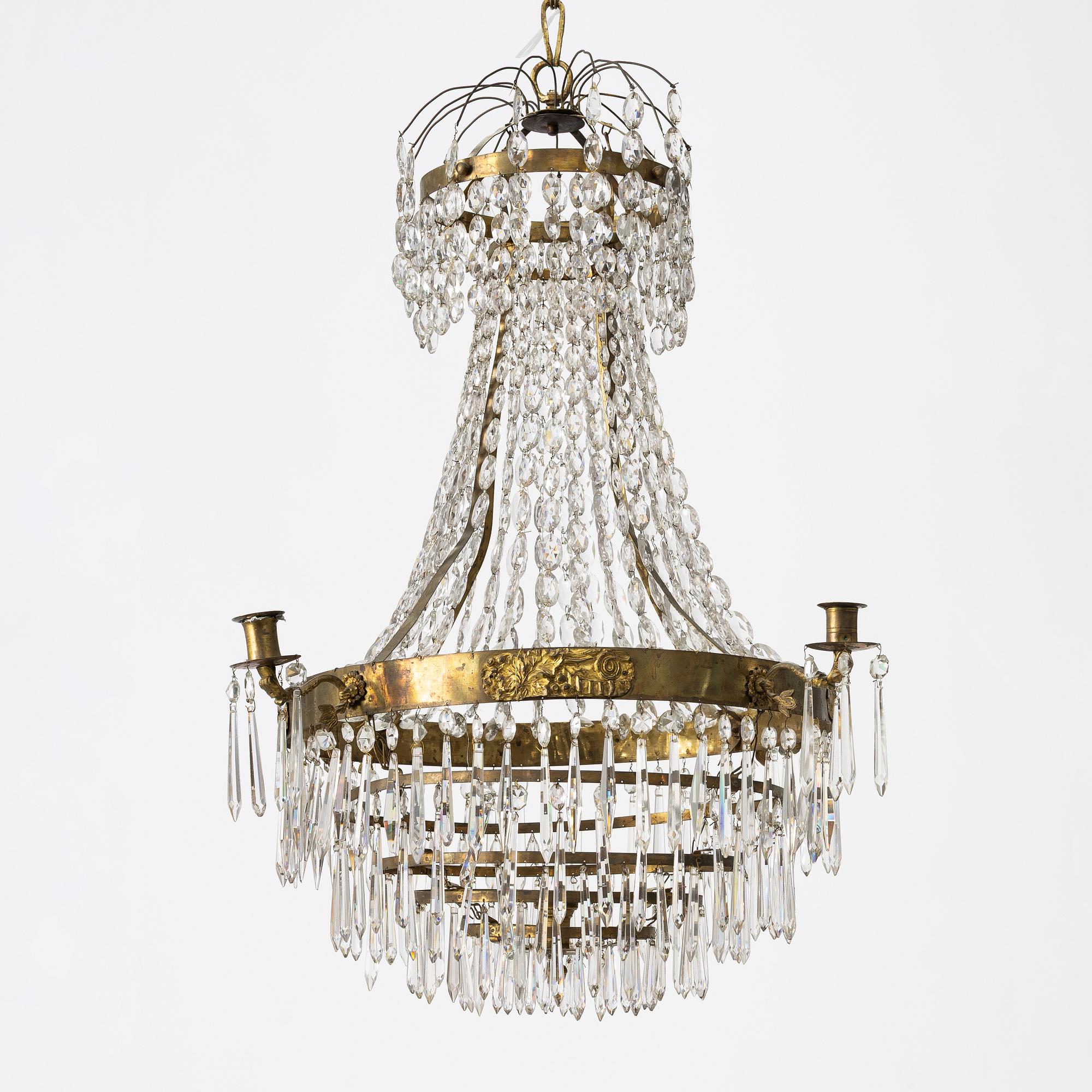A Late Empire chandelier, 19th century.
