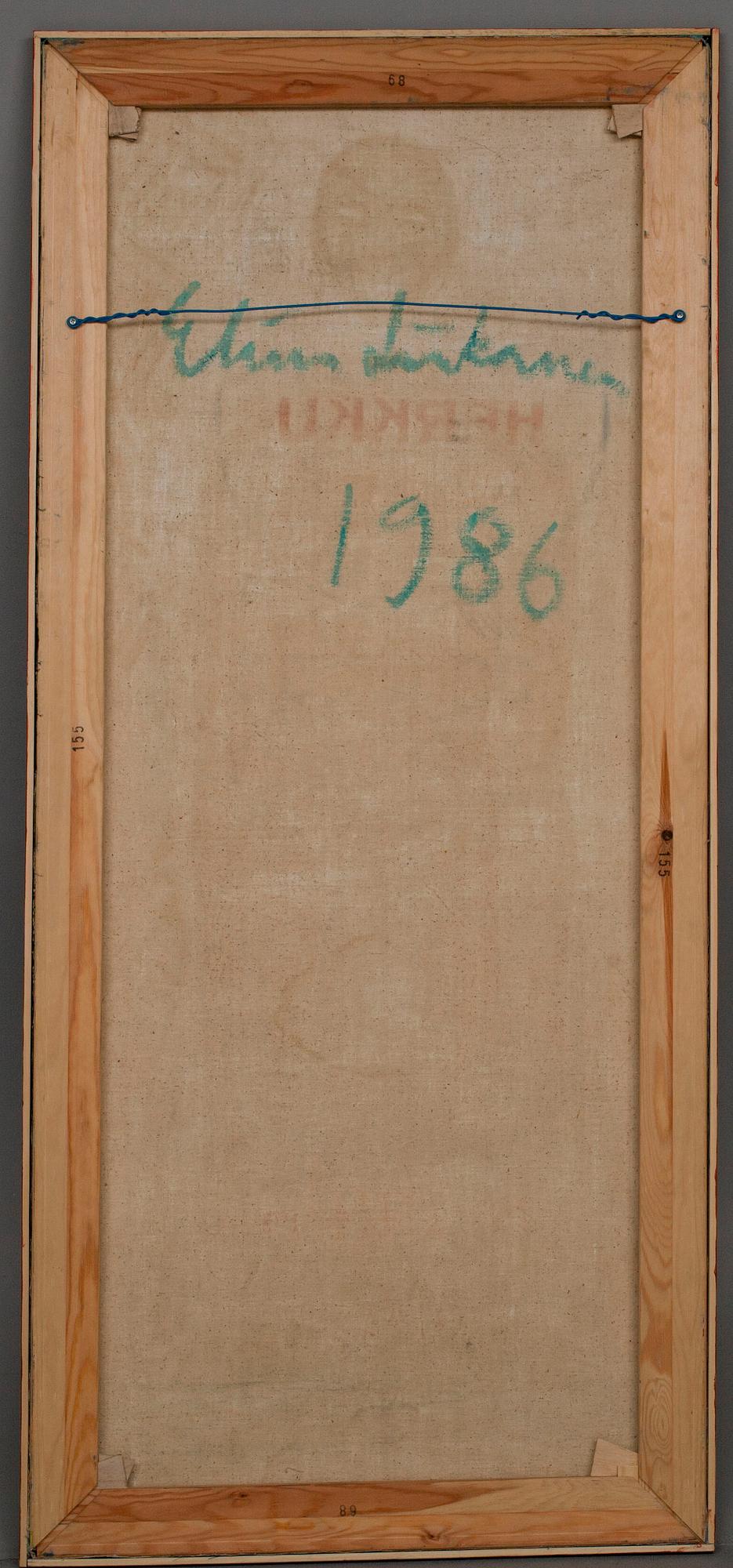 ELINA LIIKANEN, akryl på duk, a tergo signerad och daterad 1986.