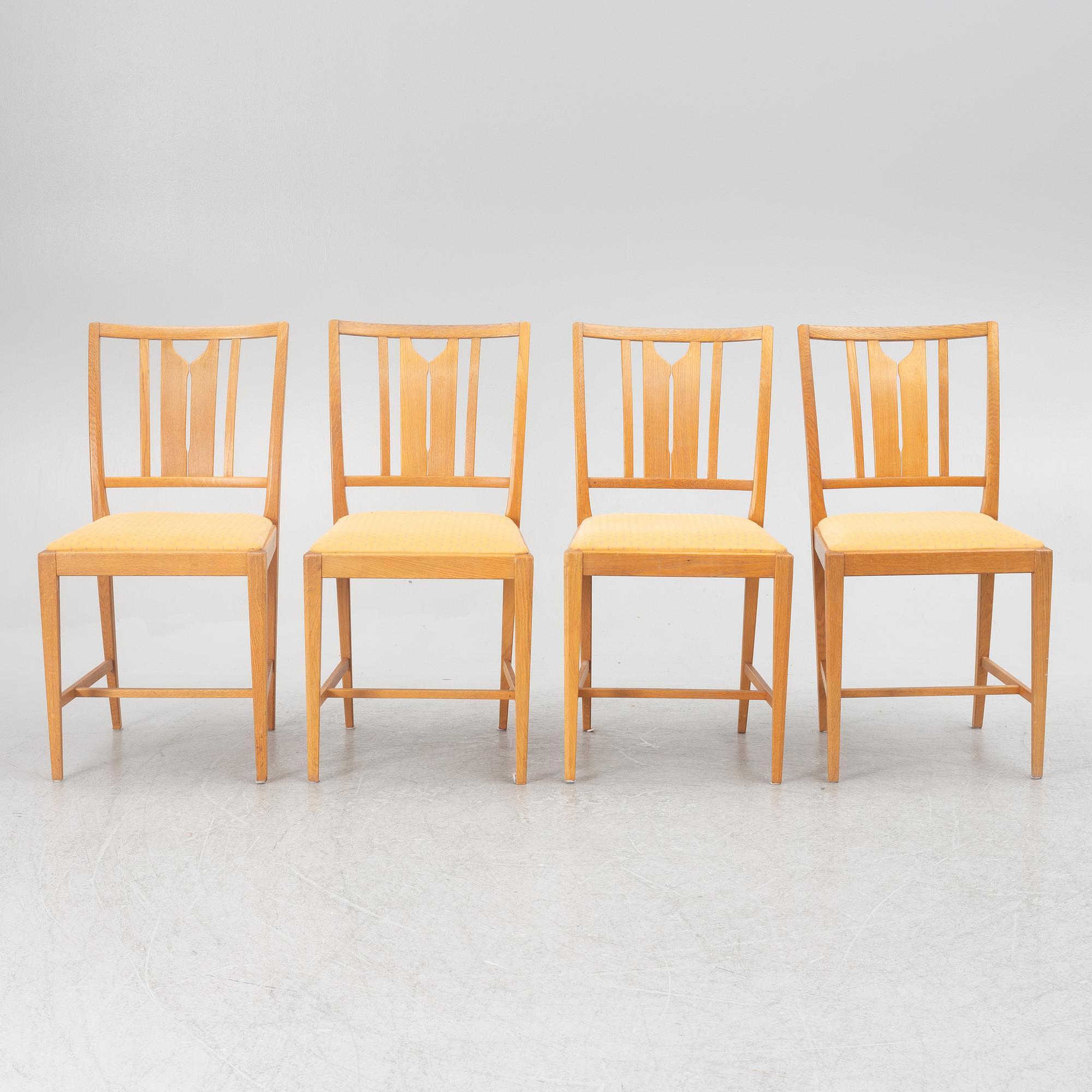 Carl Malmsten, four 'Ulfåsa' chairs, Bodafors, 1964.