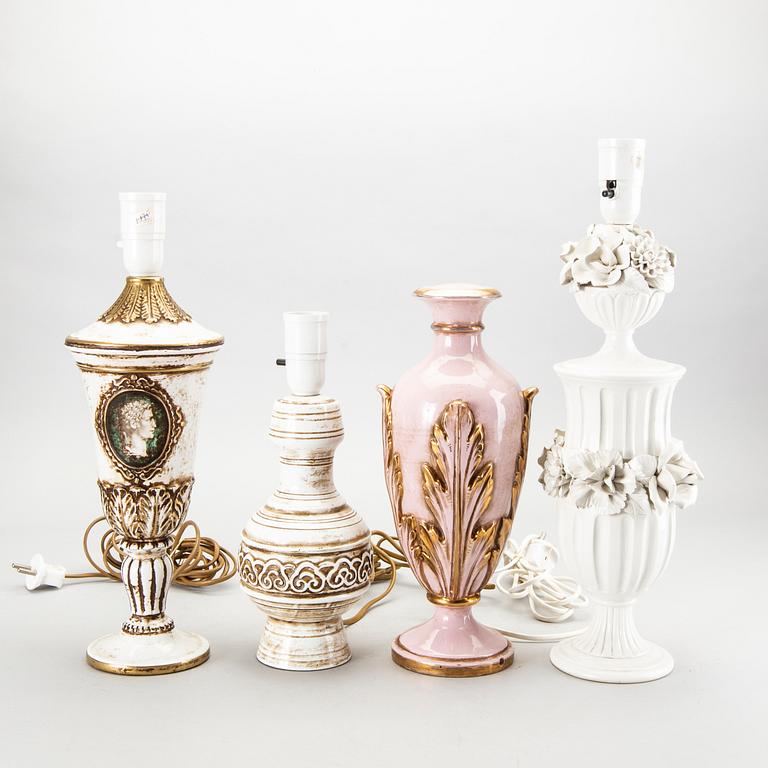 3+1 20th century second half ceramic table lamps from Zaccagnini, Firenze Italy.