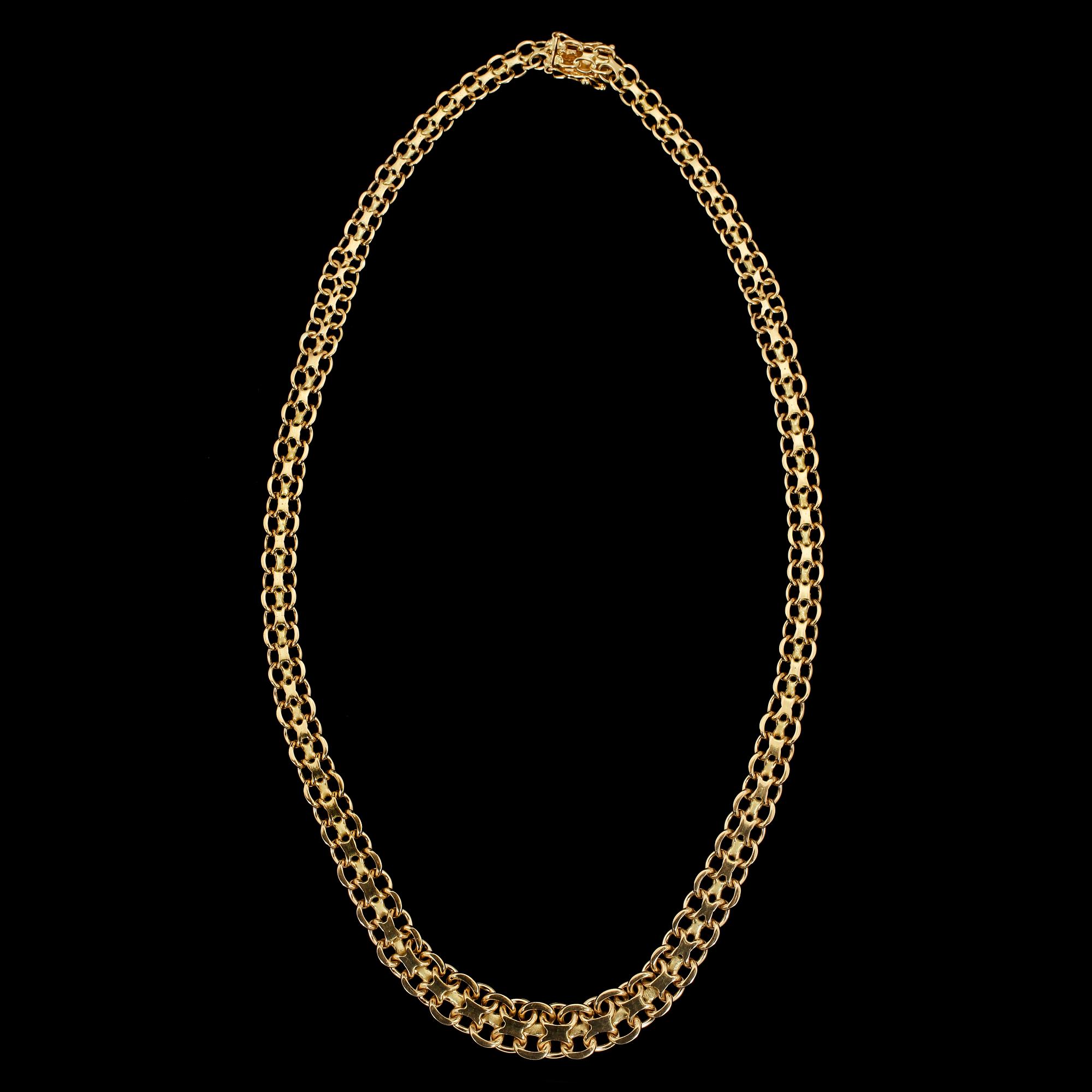 HALSBAND, 18 k guld, GK, Golde Kaplan, Stockholm, 1968. Vikt 33 g.