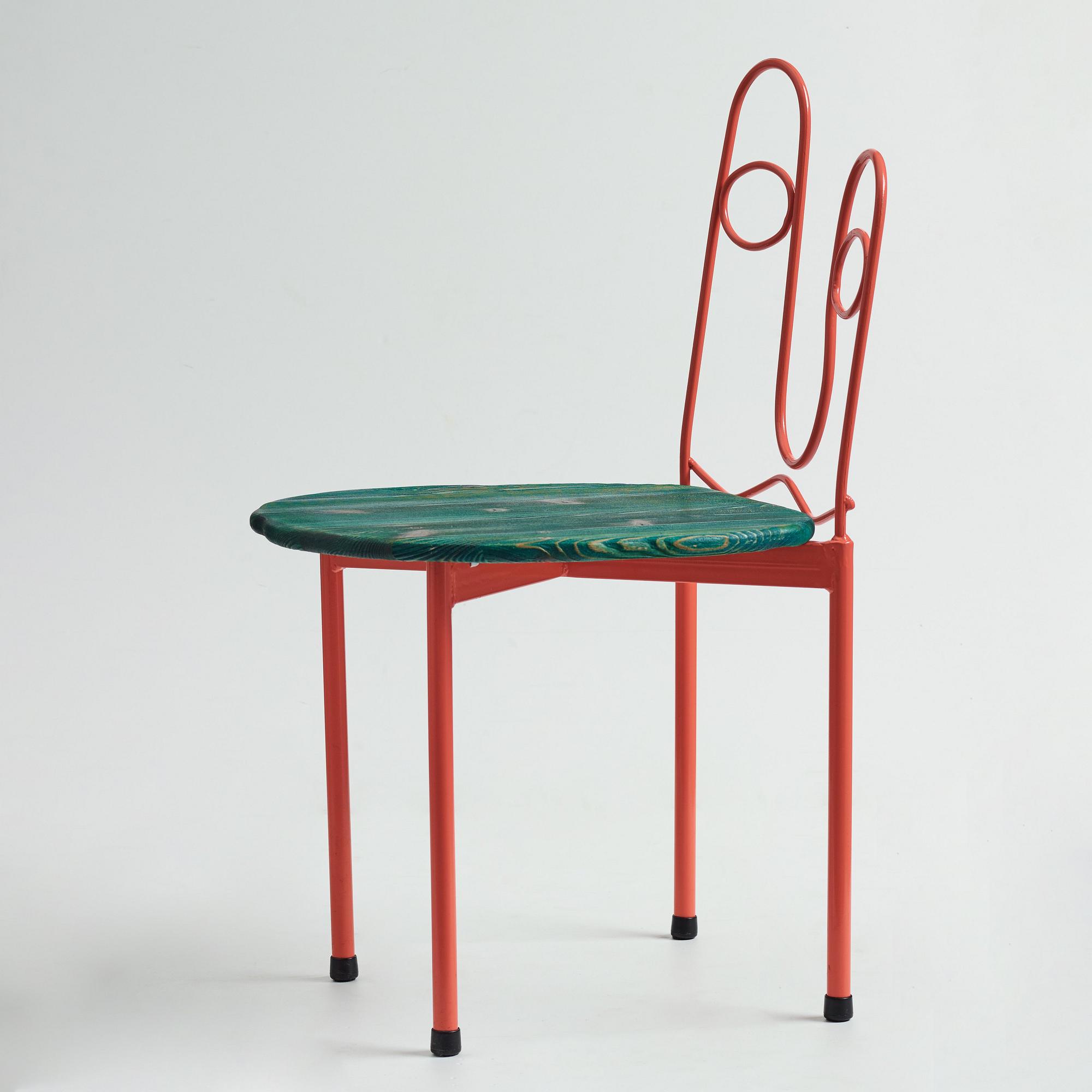 Fredrik Paulsen, Kristoffer Sundin and Simon Klenell, 4 chairs, made exclusively for the restaurant Omnipollo in Gothenburg Sweden, 2018.