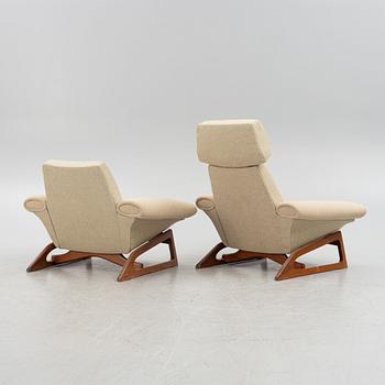 Scandinavian Modern, two armchairs, 1950s-60s.