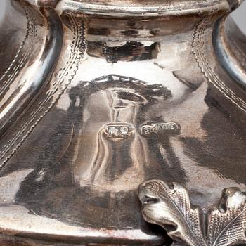 JAKTPOKAL, silver, otydlig stämpel möjl Kiev, Ryssland, sent 1800-tal. Vikt 713g.