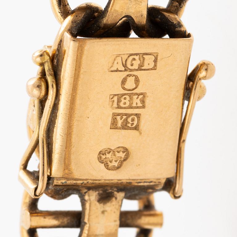 Bracelet, 18K gold, x-link with bars,