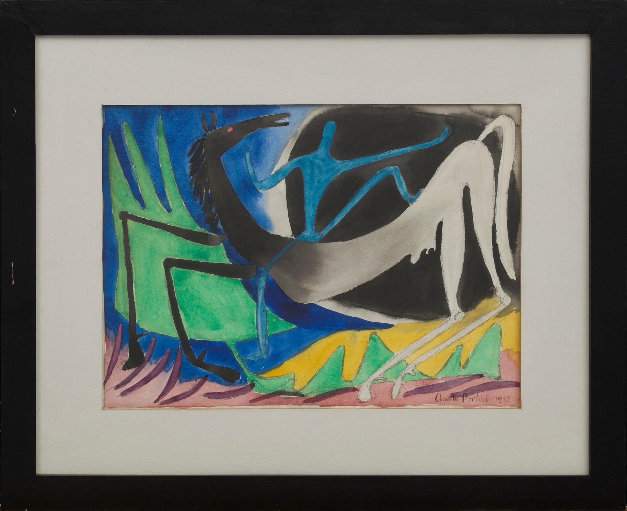 CHARLES PORTIN, gouache, signerad och daterad 1955.