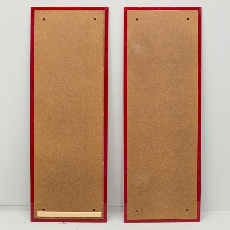 A pair of mirrors, possibly designed by Gino Colombini for Kartell, 1970/80s.