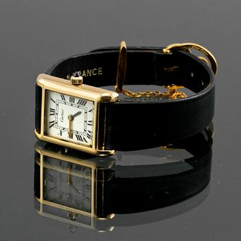 ARMBANDSUR, dam, guld double, "tank", Cartier, 1900-talets senare del.