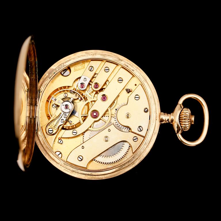 FICKUR, 18 k, savonett, JCB, 1900-talets första hälft. Total vikt med urverk ca 90 g.