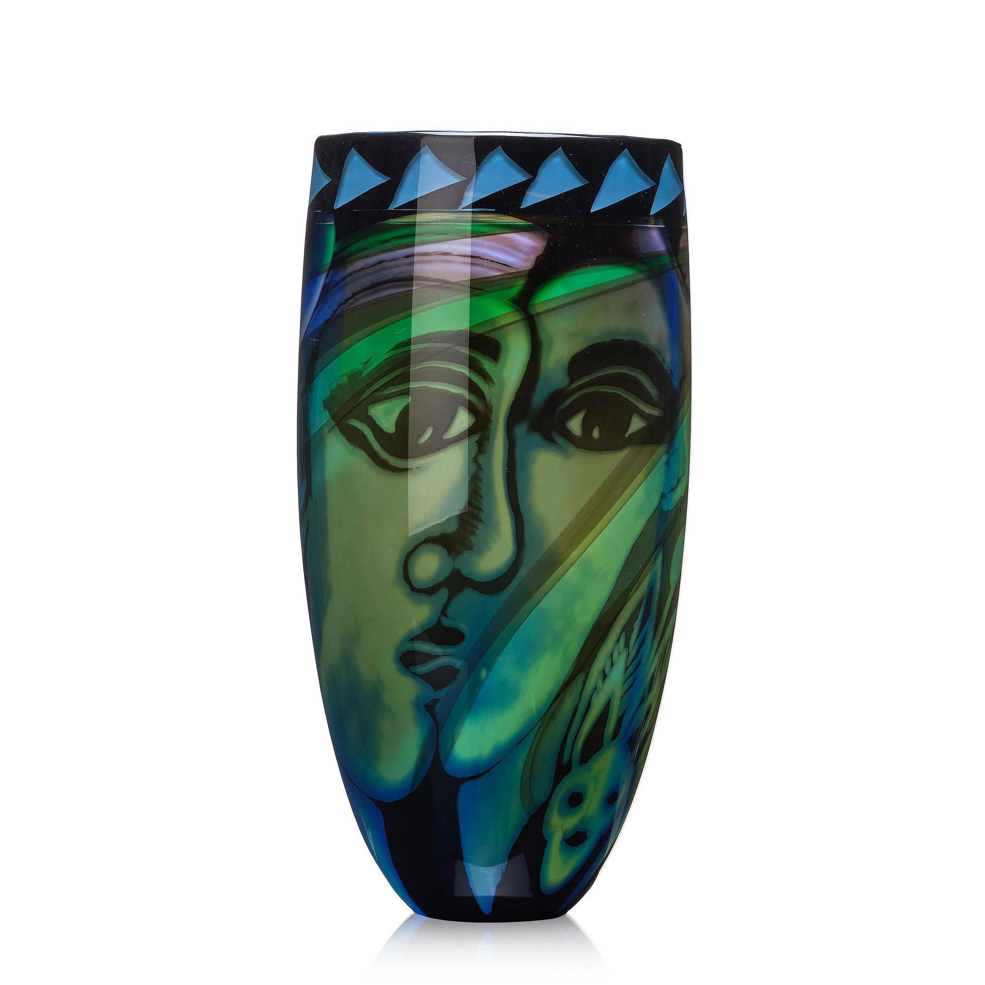 Eva Englund, a graal glass vase, Orrefors, Sweden, 1987.