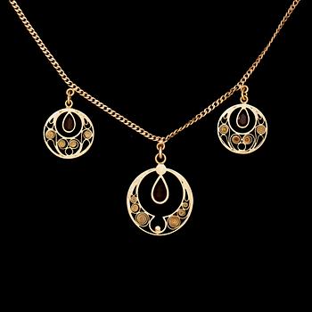 COLLIER, 18k guld Gustaf Dahlgren & Co, Malmö. 1900-talets mitt. Vikt ca 7 g.