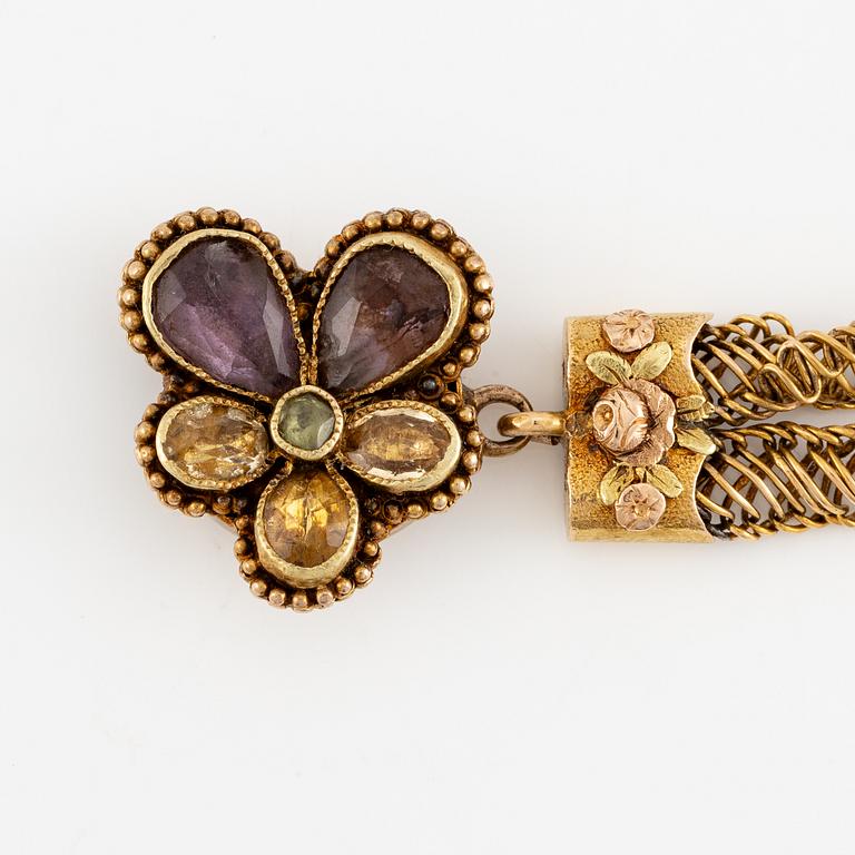 Two bracelets 18K gold, G&L (Giron and Lönngren), Stockholm 1824.