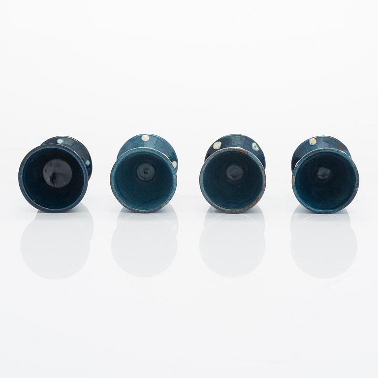 Alfred William Finch, a set of four egg cups from around year 1900, Iris, Finland.