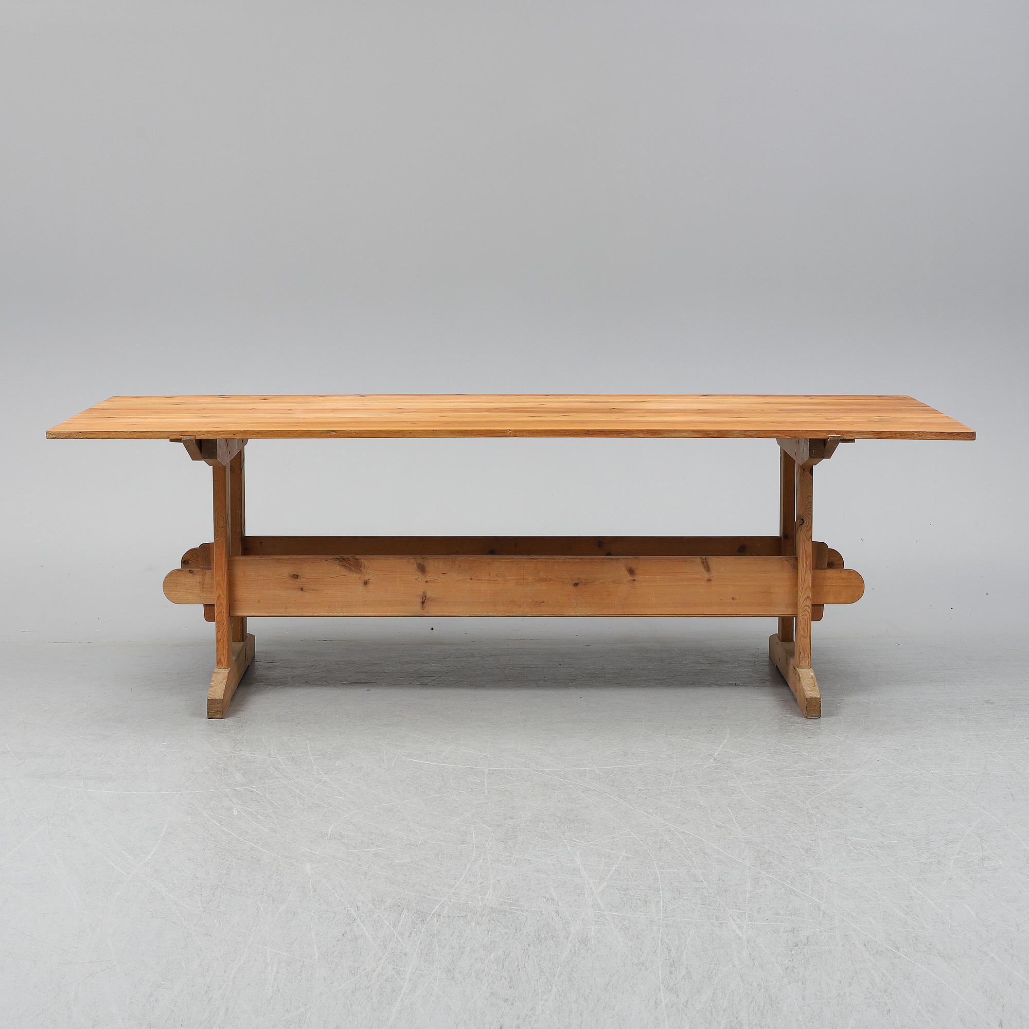 A pine table, second half of the 20th Century.