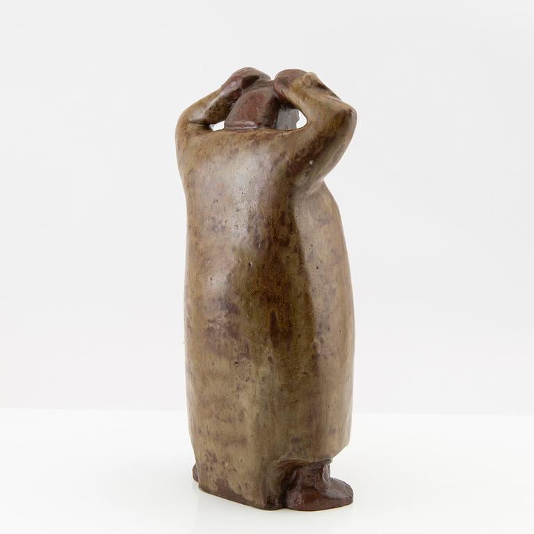 Åke Holm, sculpture, "Moses with the Bronze Serpent", Höganäs signed stoneware.